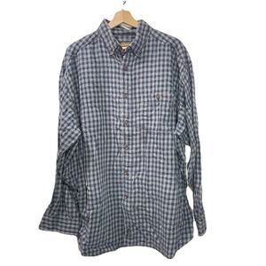 Woolrich John Rich & Bros Men’s Button-Up Flannel Shirt Blue Plaid Size XL